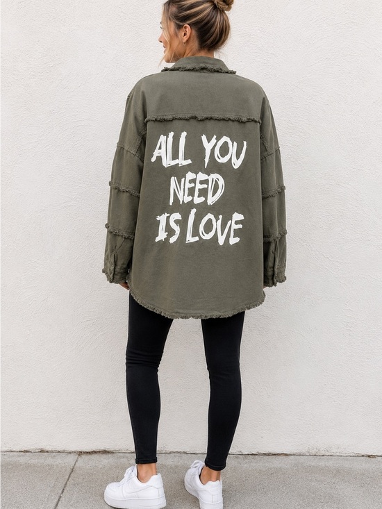 Elan Jackets & Blazers - Oversized Shacket ÉLAN All You Need Is Love Olive Green Size S